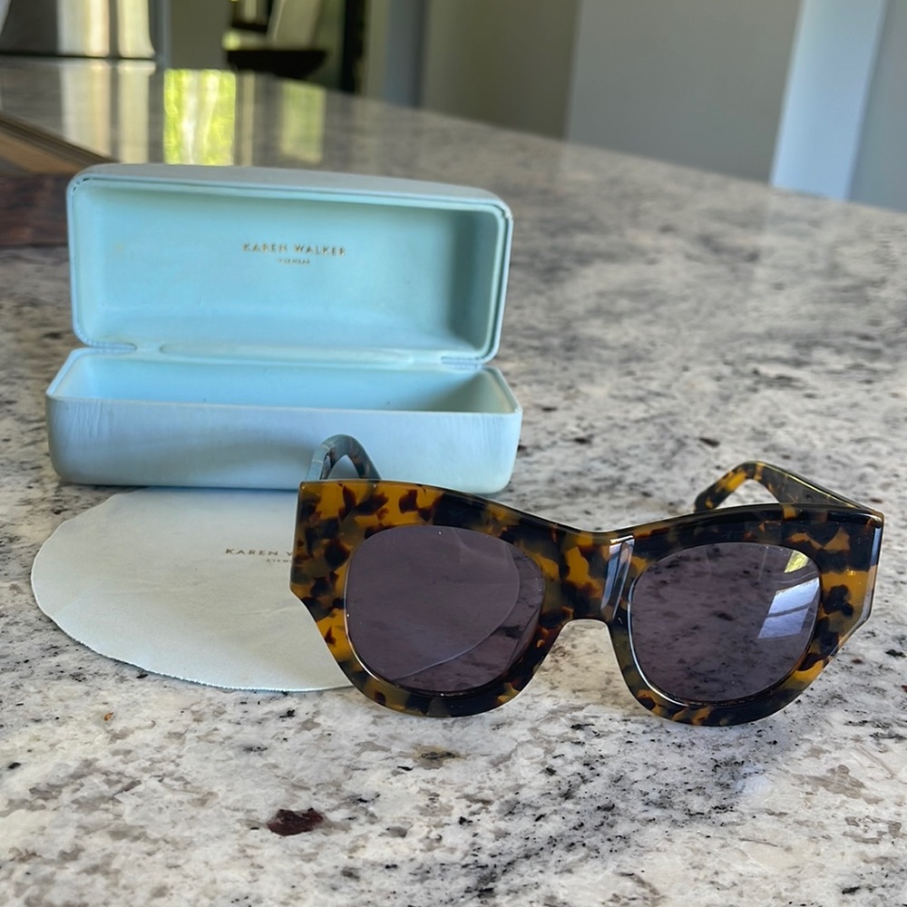 Karen Walker Crazy Tort tortoise cat-eye oversized sunglasses